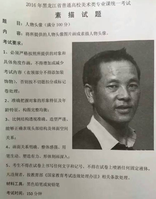 2016年黑龍江省美術聯考素描考題.jpg