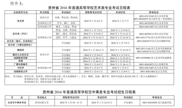 貴州省2016年普通高等學(xué)校藝術(shù)類(lèi)專(zhuān)業(yè)考試日程表.jpg