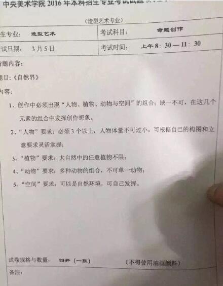 2016年中央美術(shù)學院造型藝術(shù)專業(yè)校考命題創(chuàng)作考題.jpg