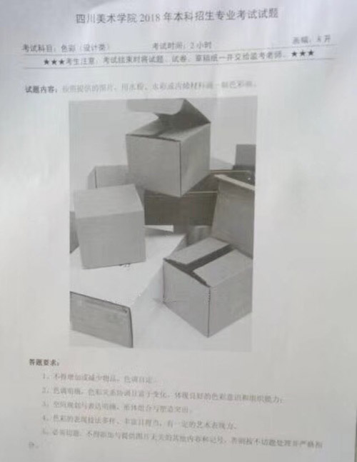 2018年四川美術學院設計類校考設計色彩考題(重慶考點).jpg