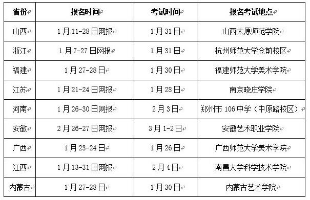 2018年湖南師范大學美術類專業校考考點安排.jpg