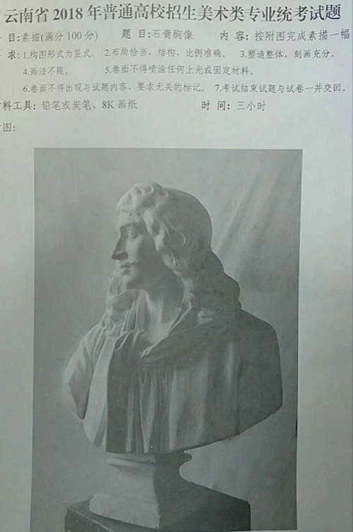 2018年云南美術聯考素描考題.png